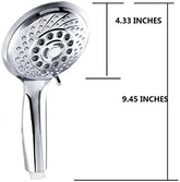 Klabb 4.3 inches High Pressure 5-mode Handheld Shower Head,Extra Long 79in Stainless Steel Hose, Wall & Overhead Brackets,Anti-clog Nozzles,power spray+trickle+massage+spray+rainfall